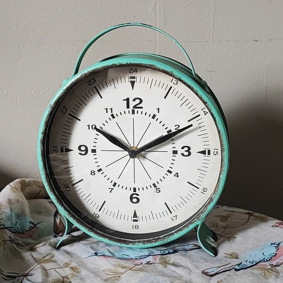 Non-Working Heavy Black Metal Desk Table Glass Face Clock Made in India - Picture 7 of 7